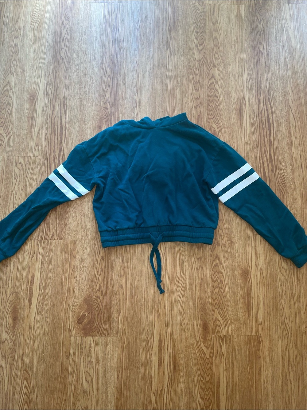 Forever 21 Teal Cropped Pullover Hoodie